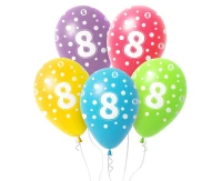Balloon with digit 8, 12" / 5 pcs.